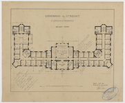 215020 Plattegrond van de begane grond van het zusterhuis van het Stads- en Academisch Ziekenhuis (Catharijnesingel 15) ...